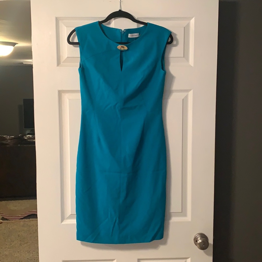 Calvin Klein Turquoise Business Dress 👜👗